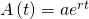 Rendered by QuickLaTeX.com A\left(t\right)=a{e}^{rt}