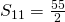 Rendered by QuickLaTeX.com {S}_{11}=\frac{55}{2}