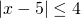 Rendered by QuickLaTeX.com |x-5|\le 4