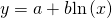 Rendered by QuickLaTeX.com y=a+b\mathrm{ln}\left(x\right)