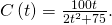 \,C\left(t\right)=\frac{100t}{2{t}^{2}+75}.\,