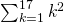 Rendered by QuickLaTeX.com \sum _{k=1}^{17}{k}^{2}