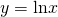 Rendered by QuickLaTeX.com \,y=\mathrm{ln}x\,