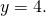 \,y=4.