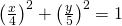 {\left(\frac{x}{4}\right)}^{2}+{\left(\frac{y}{5}\right)}^{2}=1