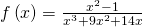 f\left(x\right)=\frac{{x}^{2}-1}{{x}^{3}+9{x}^{2}+14x}