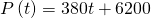 Rendered by QuickLaTeX.com P\left(t\right)=380t+6200