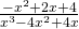 Rendered by QuickLaTeX.com \frac{-{x}^{2}+2x+4}{{x}^{3}-4{x}^{2}+4x}