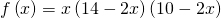 f\left(x\right)=x\left(14-2x\right)\left(10-2x\right)