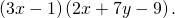 \left(3x-1\right)\left(2x+7y-9\right).