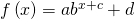 Rendered by QuickLaTeX.com f\left(x\right)=a{b}^{x+c}+d