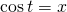 Rendered by QuickLaTeX.com \mathrm{cos}\,t=x
