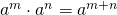 Rendered by QuickLaTeX.com {a}^{m}\cdot {a}^{n}={a}^{m+n}