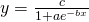 Rendered by QuickLaTeX.com y=\frac{c}{1+a{e}^{-bx}}