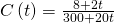 C\left(t\right)=\frac{8+2t}{300+20t}