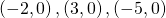 Rendered by QuickLaTeX.com \left(-2,0\right),\left(3,0\right),\left(-5,0\right)
