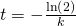 Rendered by QuickLaTeX.com t=-\frac{\mathrm{ln}\left(2\right)}{k}