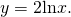 Rendered by QuickLaTeX.com \,y=2\mathrm{ln}x.