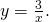 \,y=\frac{3}{x}.