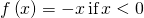 Rendered by QuickLaTeX.com f\left(x\right)=-x\,\text{if}\,x<0