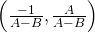 \left(\frac{-1}{A-B},\frac{A}{A-B}\right)