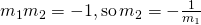 Rendered by QuickLaTeX.com {m}_{1}{m}_{2}=-1,\text{so}\,{m}_{2}=-\frac{1}{{m}_{1}}