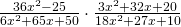 \frac{36{x}^{2}-25}{6{x}^{2}+65x+50}\cdot \frac{3{x}^{2}+32x+20}{18{x}^{2}+27x+10}