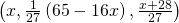 \left(x,\frac{1}{27}\left(65-16x\right),\frac{x+28}{27}\right)