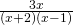 Rendered by QuickLaTeX.com \frac{3x}{\left(x+2\right)\left(x-1\right)}