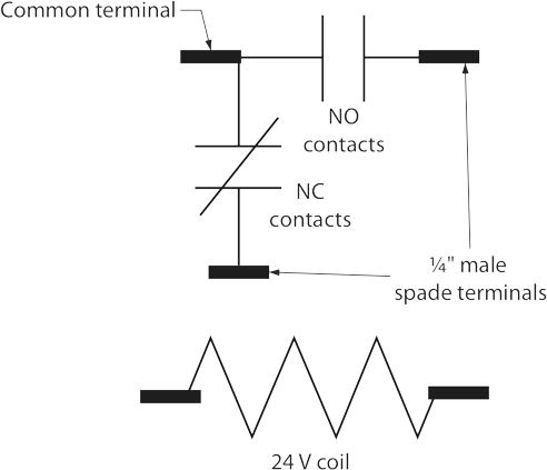 SPDT (single pole, double throw) relay for multiple circuits