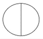 Circle divided equally in two.