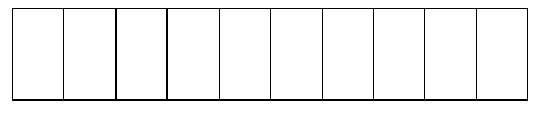 Rectangle divided into ten equal parts.