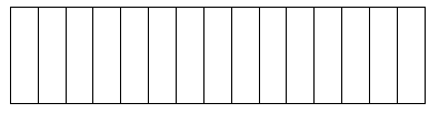 Rectangle divided into 15 equal parts.