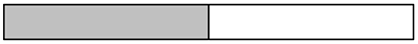 A rectangle split into two equal segments. One segment is blank, the other is shaded grey.