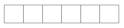 A rectangle split into six equal segments.
