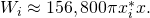 Rendered by QuickLaTeX.com {W}_{i}\approx 156,800\pi {x}_{i}^{*}\text{Δ}x.