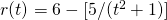 r(t)=6-[5/(t^2+1)]