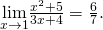 Rendered by QuickLaTeX.com \underset{x\to 1}{\text{lim}}\frac{{x}^{2}+5}{3x+4}=\frac{6}{7}.