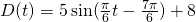 D(t)=5 \sin (\frac{\pi}{6}t-\frac{7\pi}{6})+8