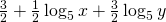 \frac{3}{2}+\frac{1}{2}\log_5 x+\frac{3}{2}\log_5 y