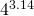 4^{3.14}