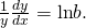 \frac{1}{y}\frac{dy}{dx}=\text{ln}b.