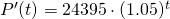 P^{\prime}(t)=24395 \cdot (1.05)^t