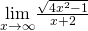 \underset{x\to \text{−}\infty }{\text{lim}}\frac{\sqrt{4{x}^{2}-1}}{x+2}