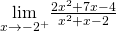 \underset{x\to -2^+}{\lim}\frac{2x^2+7x-4}{x^2+x-2}