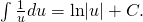 Rendered by QuickLaTeX.com \int \frac{1}{u}du=\text{ln}|u|+C.