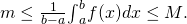 Rendered by QuickLaTeX.com m\le \frac{1}{b-a}{\int }_{a}^{b}f(x)dx\le M.