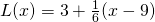 L(x)=3+\frac{1}{6}(x-9)