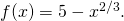 f(x)=5-{x}^{2\text{/}3}.