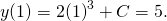 y(1)=2{(1)}^{3}+C=5.